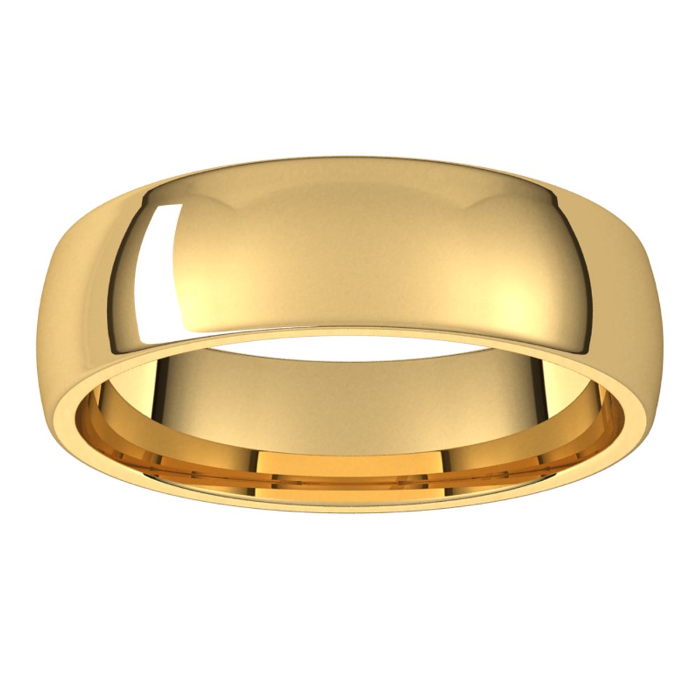 18K Yellow 5.5 mm Lightweight Comfort-Fit Half Round Band Size 9.5
