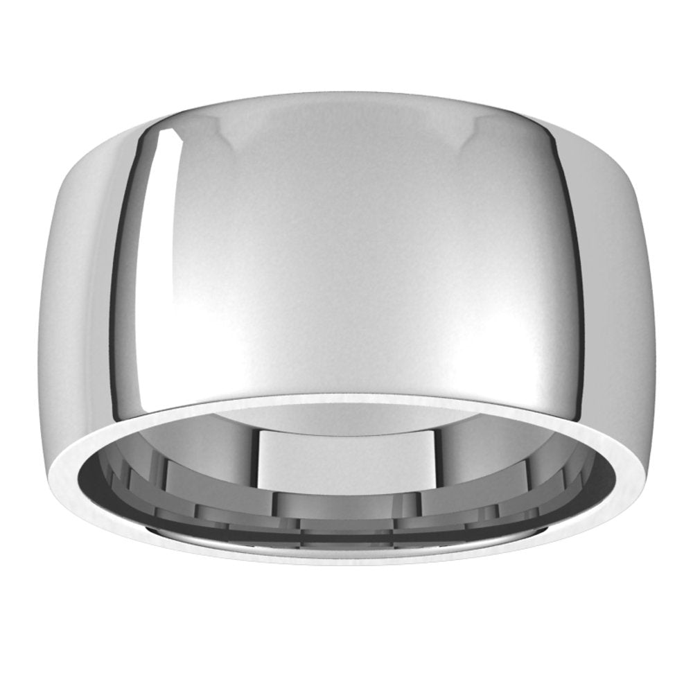 Sterling Silver 10 mm Half Round Comfort Fit Light Band