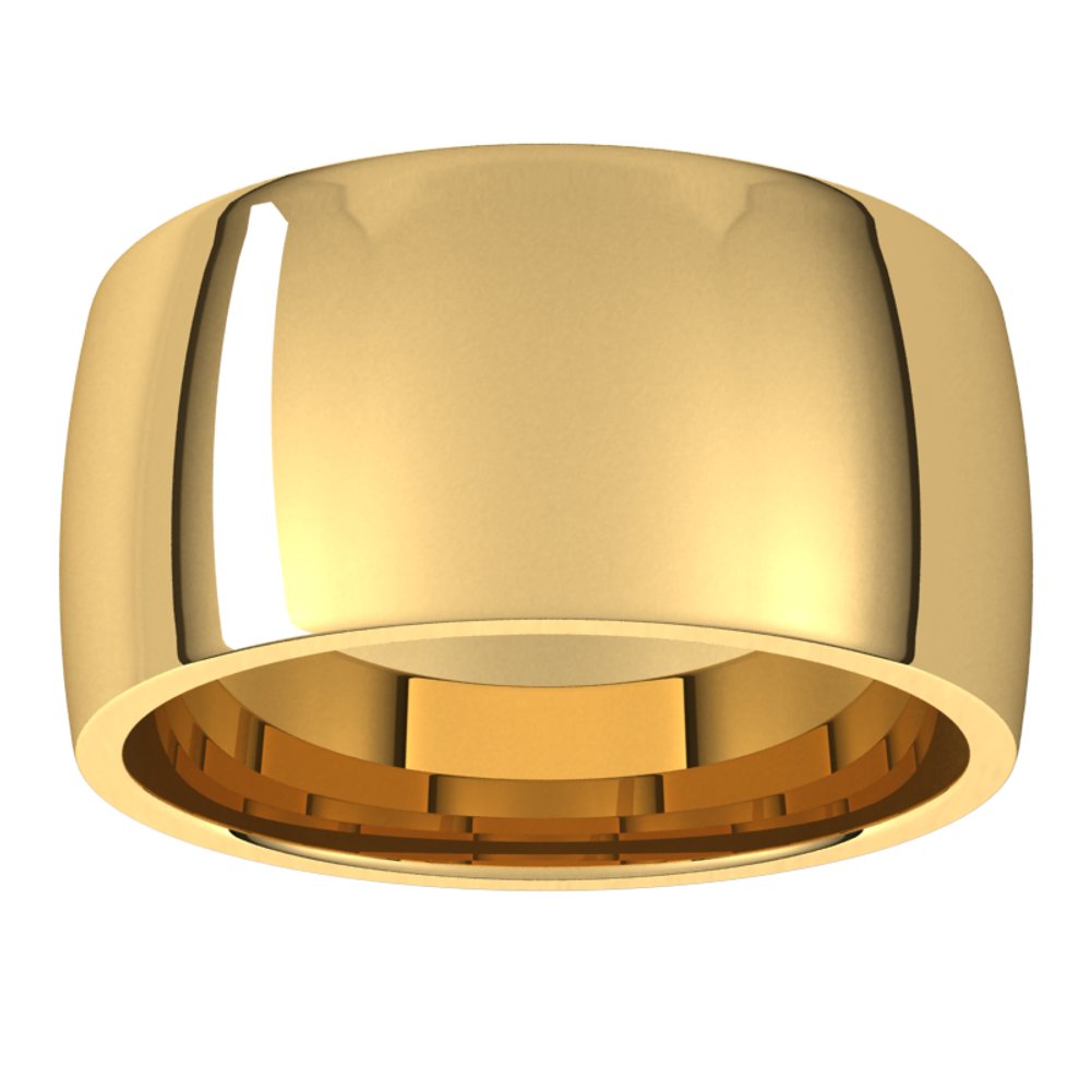 14K Yellow 10 mm Lightweight Comfort-Fit Half Round Band