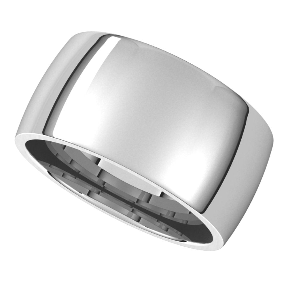 Sterling Silver 10 mm Lightweight Comfort-Fit Half Round Band Size 7.5