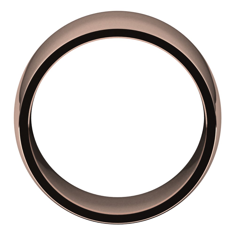 14K Rose 12 mm Lightweight Comfort-Fit Half Round Band Size 12.5