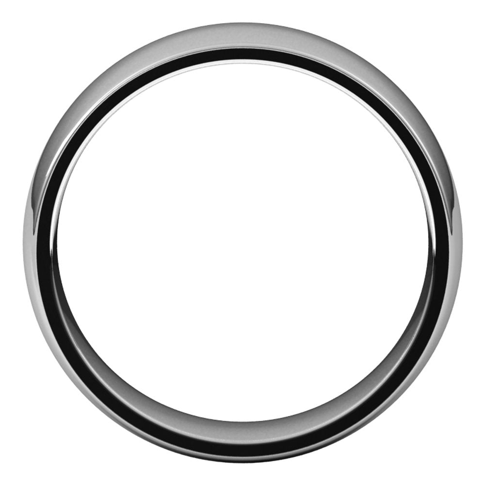 14K White 6.5 mm Lightweight Comfort-Fit Half Round Band Size 8