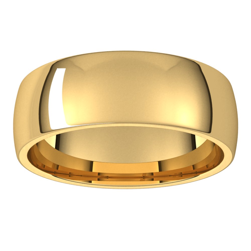 14K Yellow 6.5 mm Lightweight Comfort-Fit Half Round Band