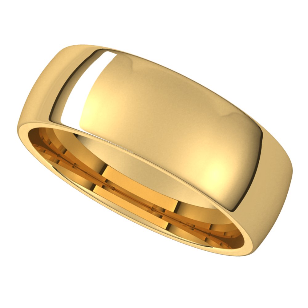 14K Yellow 6.5 mm Lightweight Comfort-Fit Half Round Band