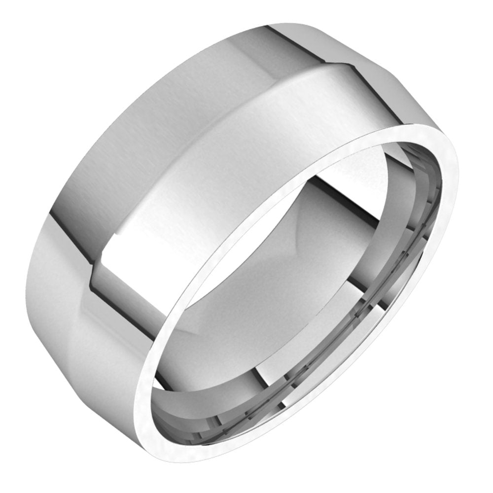 10K White 8 mm Knife Edge Comfort Fit Band Size 8