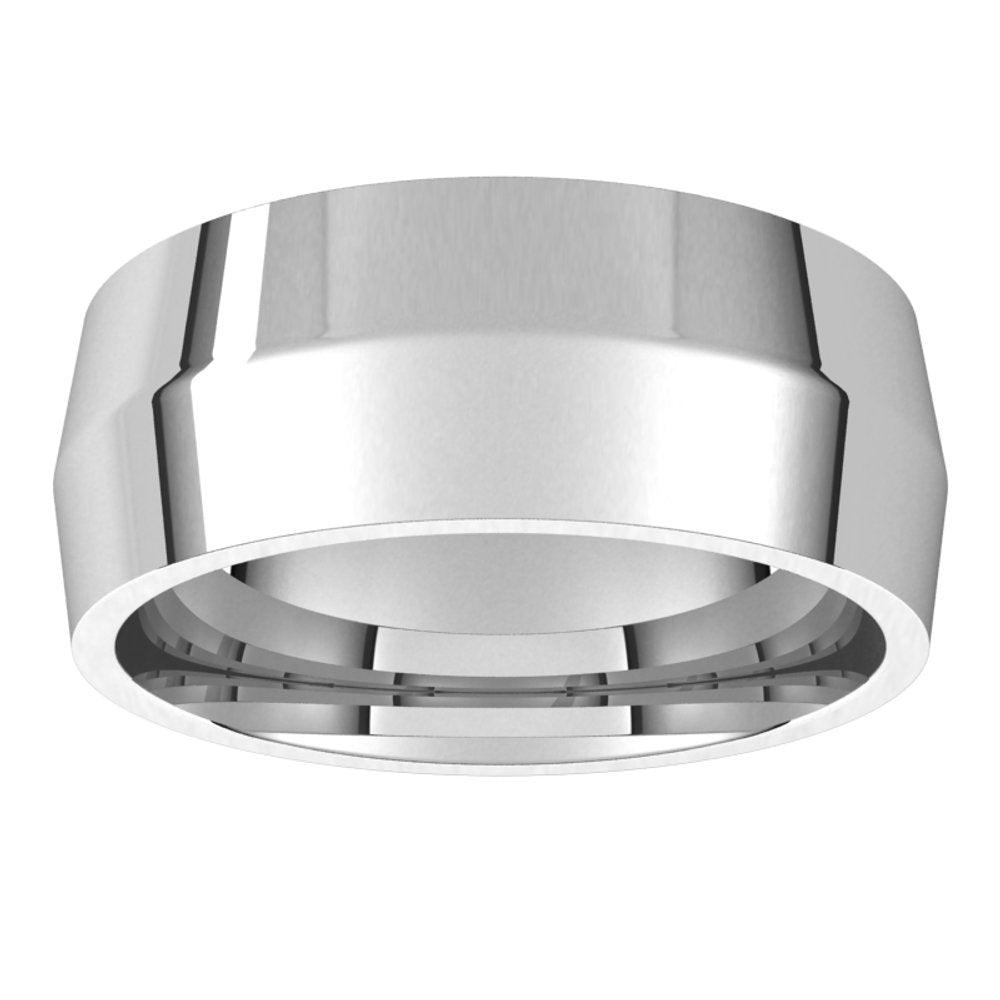 10K White 8 mm Knife Edge Comfort Fit Band Size 8
