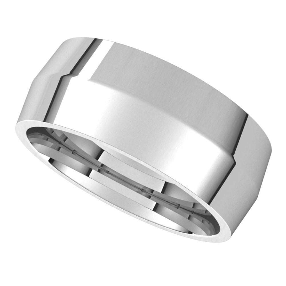 10K White 8 mm Knife Edge Comfort Fit Band Size 8