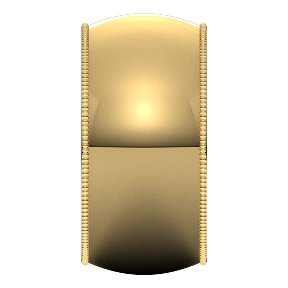 18K Yellow 10 mm Milgrain Half Round Band Size 14.5