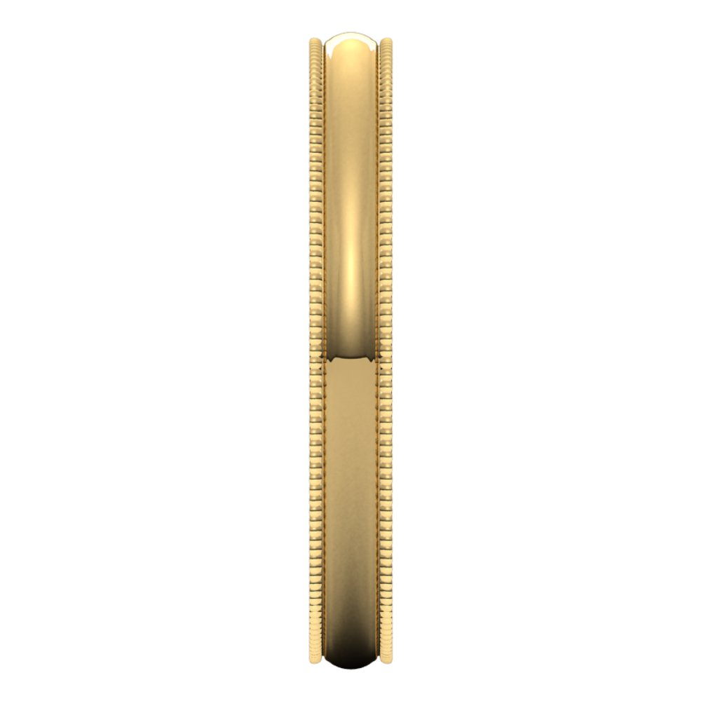 10K Yellow Gold 2.5 mm Lightweight Milgrain Half Round Band Size 5