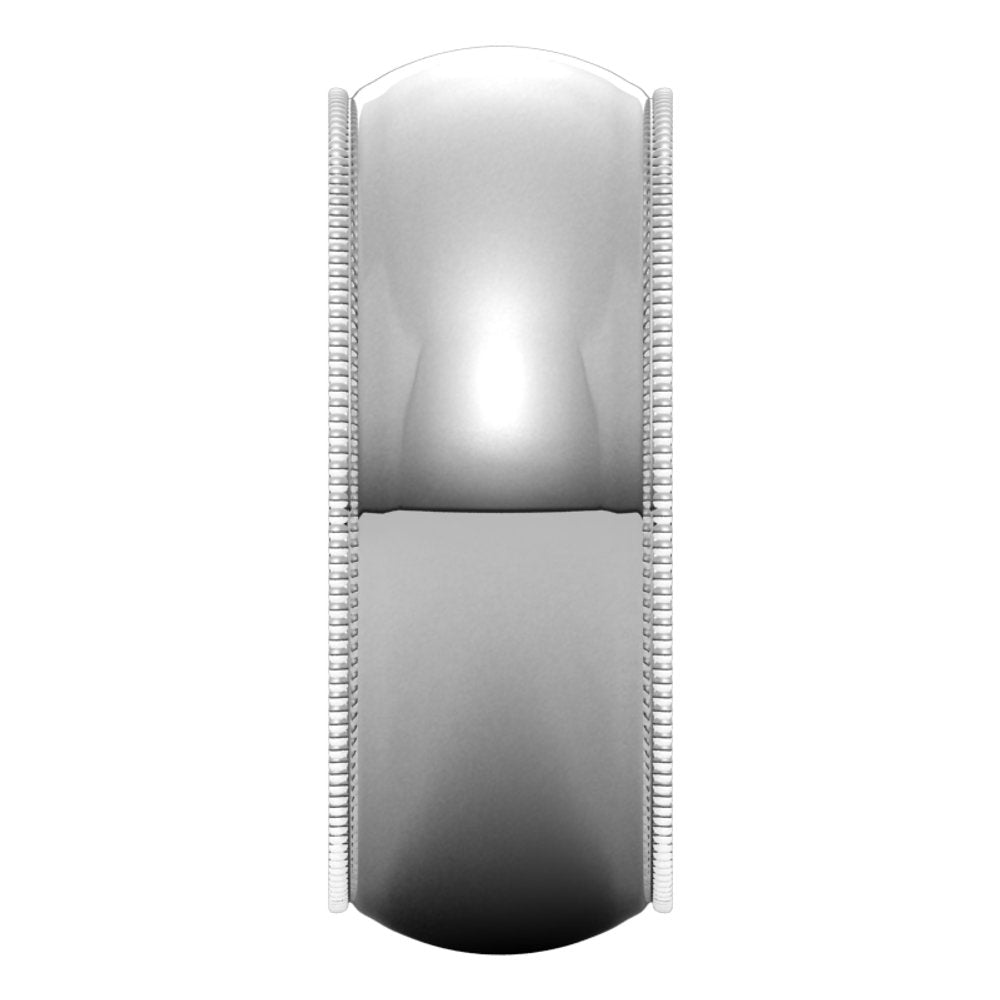 14K White 8 mm Milgrain Half Round Band