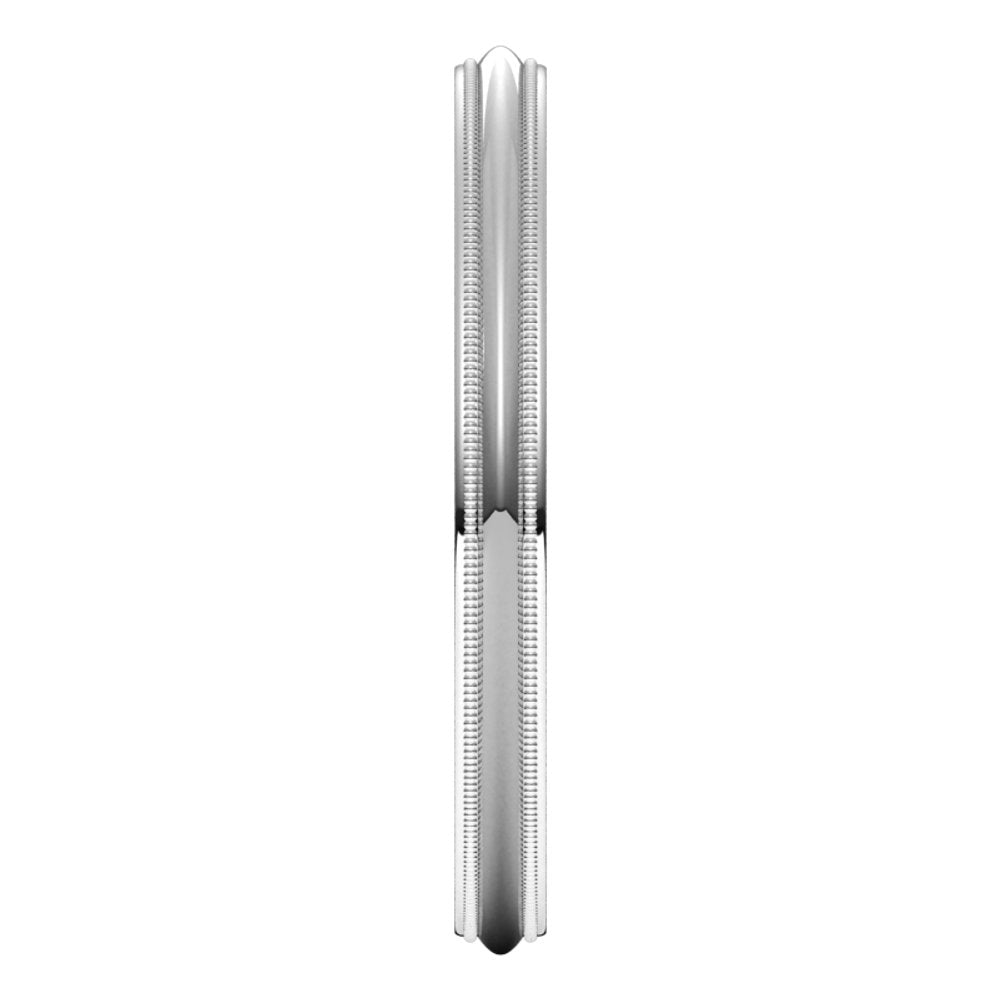 14K White Gold 2 mm Milgrain Comfort-Fit Half Round Band Size 5.5