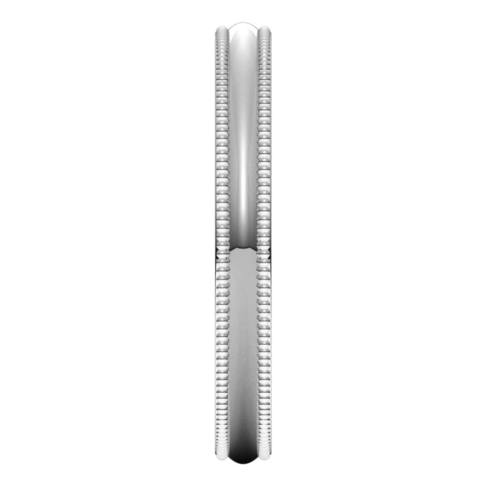 Platinum 2.5 mm Milgrain Comfort-Fit Half Round Band Size 7