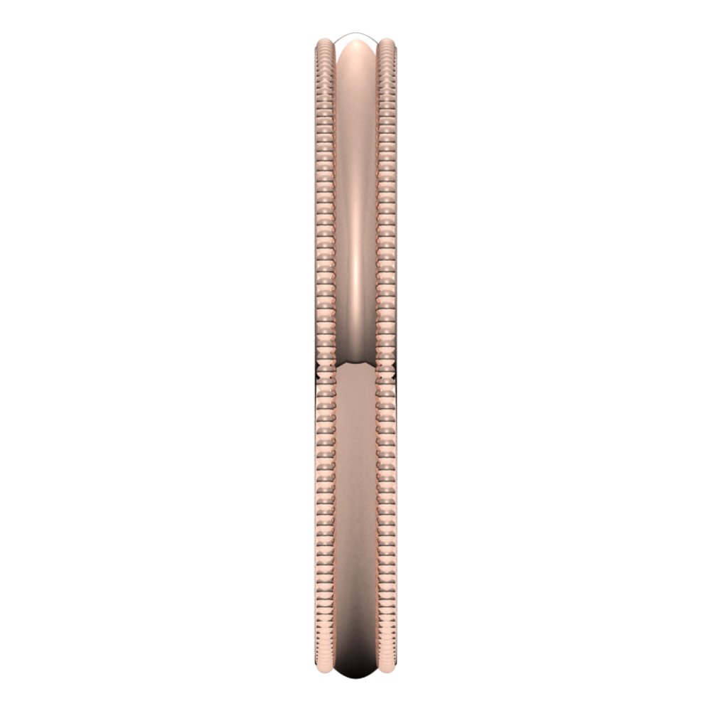 18K Rose Gold 2.5 mm Milgrain Comfort-Fit Half Round Band Size 5