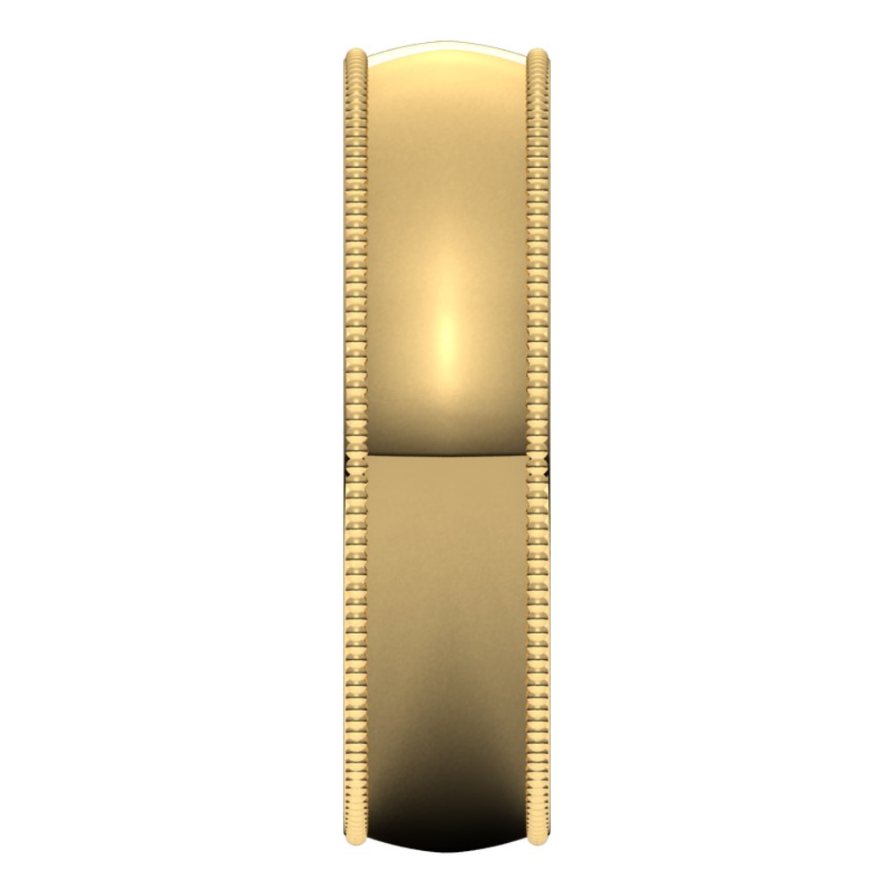 14K Yellow 5 mm Milgrain Light Comfort Fit Band