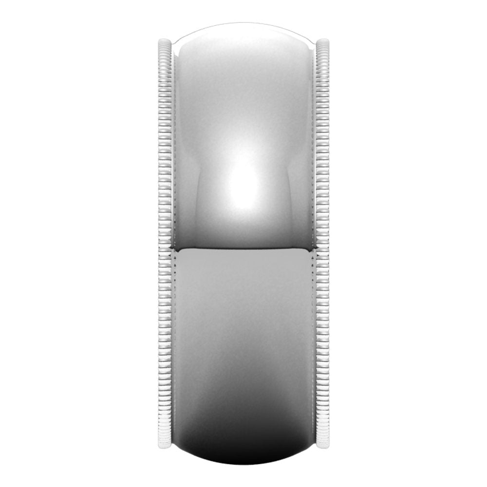 14K White 8 mm Milgrain Comfort-Fit Half Round Band