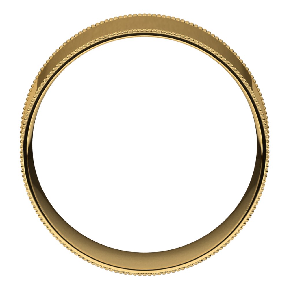 14K Yellow 9 mm Milgrain Comfort-Fit Flat Band Size 11