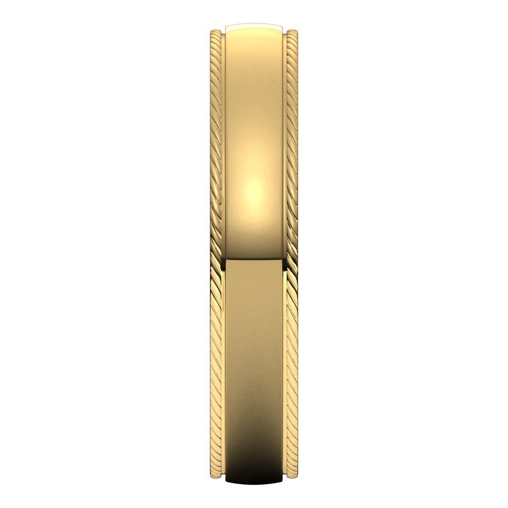 14K Yellow 4 mm Rope Half Round Comfort Fit Band