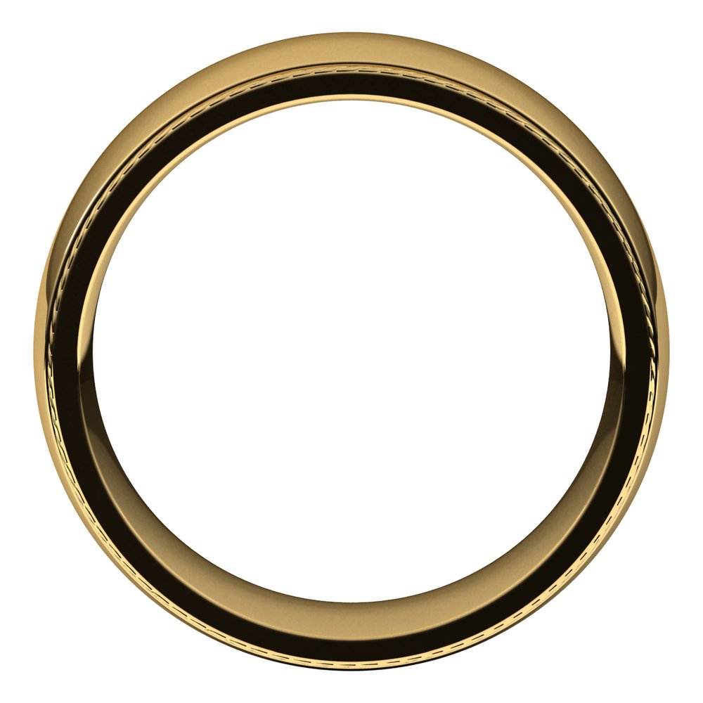 14K Yellow Gold 8 mm Rope Comfort-Fit Half Round Band Size 7.5