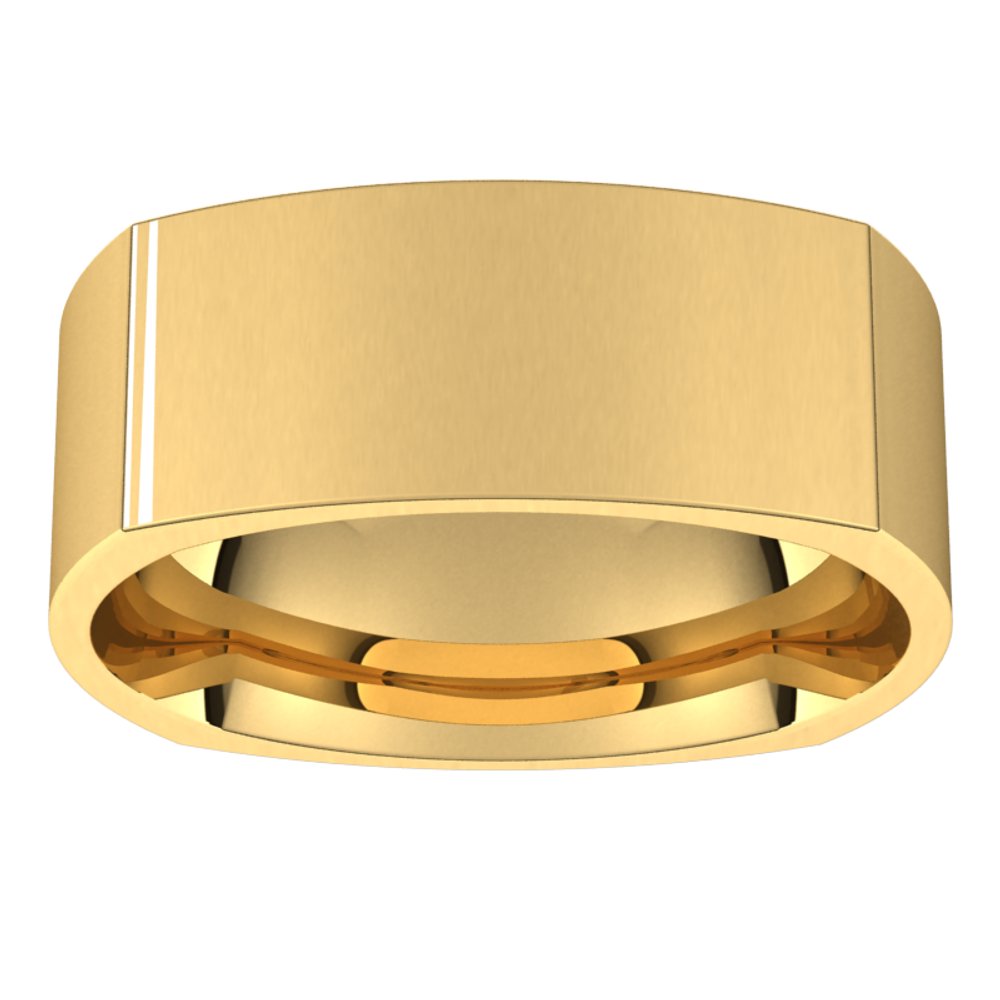 14K Yellow 8 mm Comfort-Fit Square Band Size 8.5
