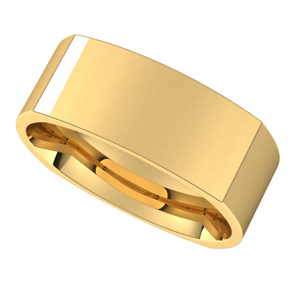 14K Yellow 8 mm Comfort-Fit Square Band Size 8.5