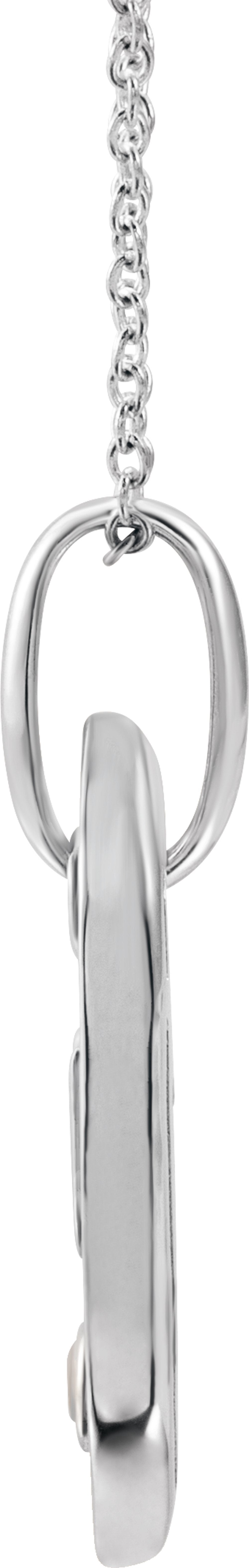 14K White Gold .05 CT Natural Diamond Initial S 16-18" Necklace