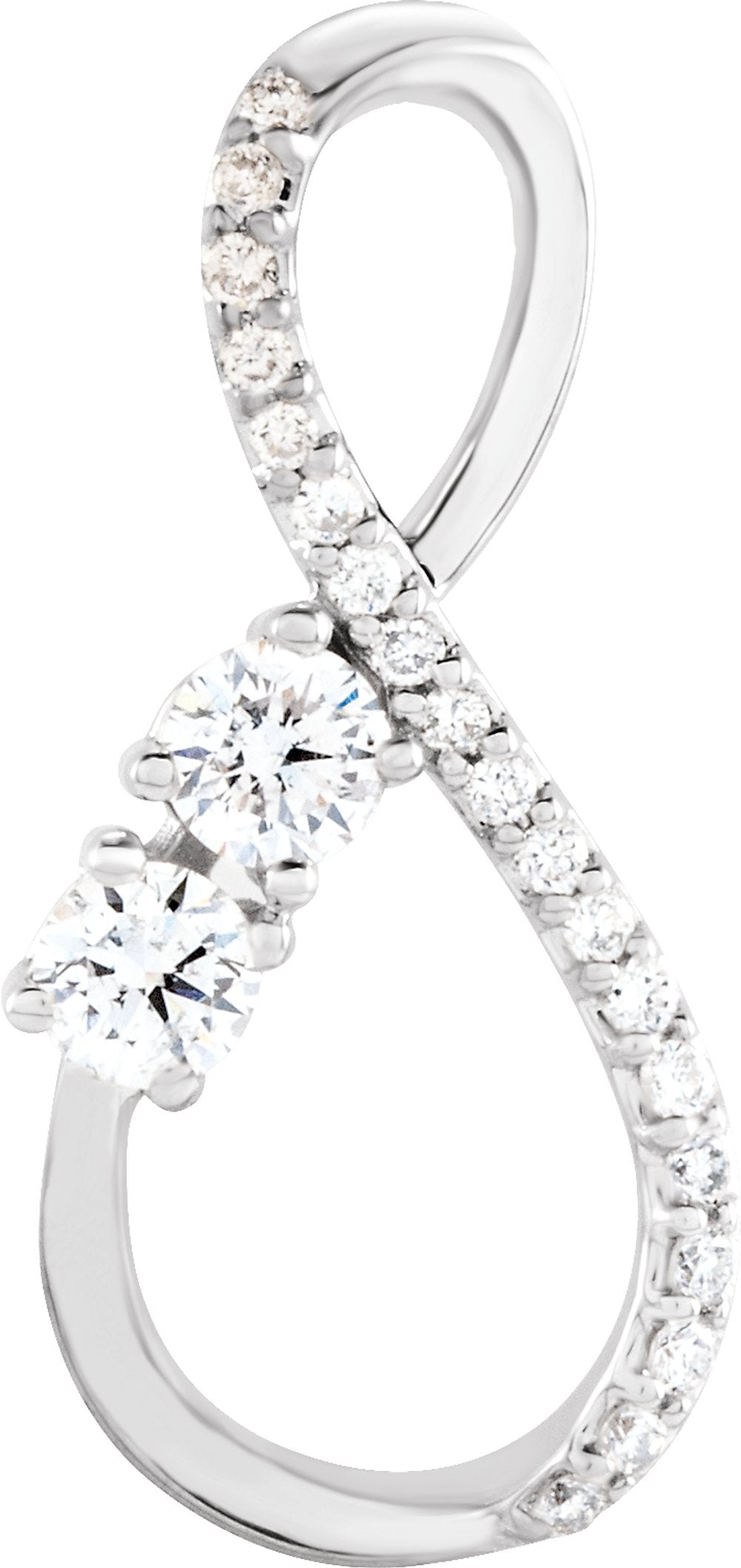 14K White Gold 1/5 CTW Natural Diamond Infinity-Inspired Pendant