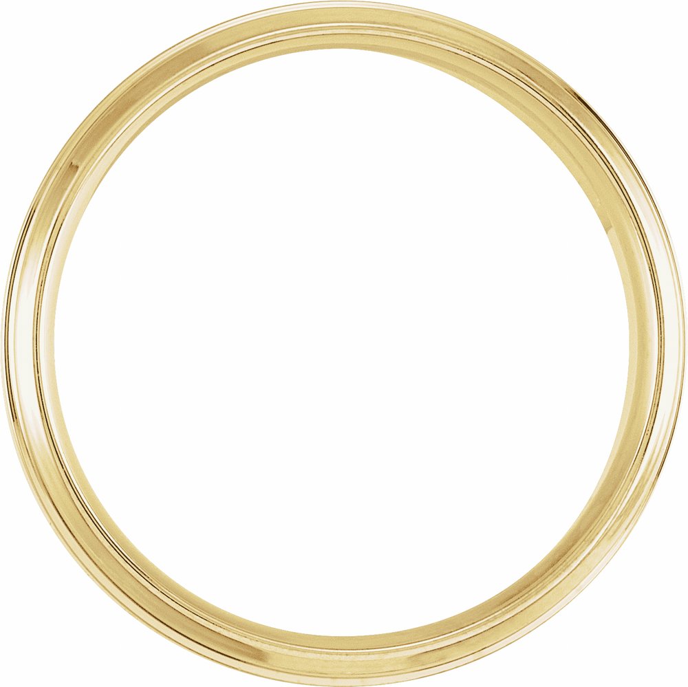 10K Yellow Gold 7 mm Beveled Stepped-Edge Inlay Comfort-Fit Half Round Band Size 7