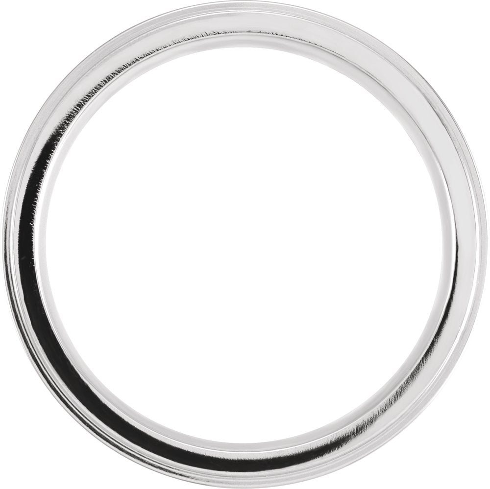 Cobalt 6 mm Flat Stepped Edge Grooved Band Size 8