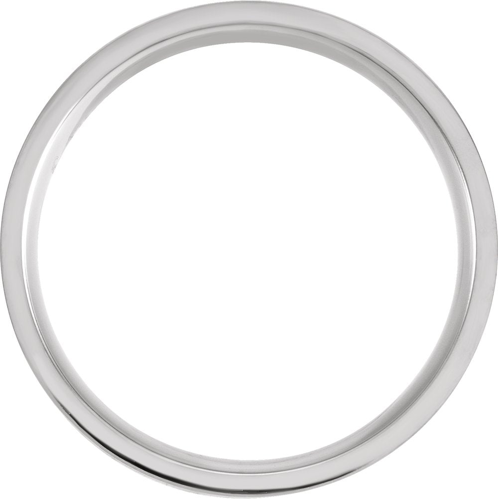 18K Rose Gold PVD Titanium 6 mm Grooved Comfort-Fit Flat Band Size 7.5