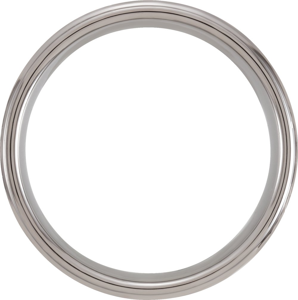 Tungsten 8 mm Stepped-Edge Mother of Pearl Inlay Comfort-Fit Band Size 7