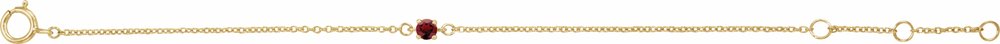 14K Yellow Gold Imitation Mozambique Garnet Youth Birthstone 4 1/2-5 1/2" Bracelet