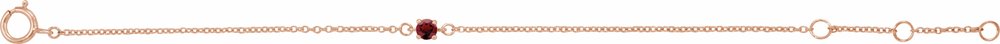 14K Rose Gold Imitation Mozambique Garnet Youth Birthstone 4 1/2-5 1/2" Bracelet