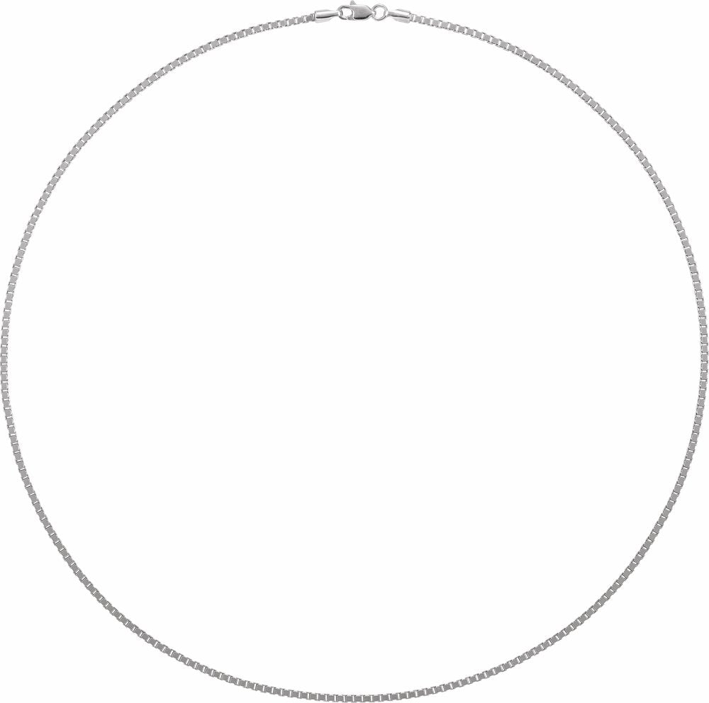 14K White 1.82 mm Box 7" Chain
