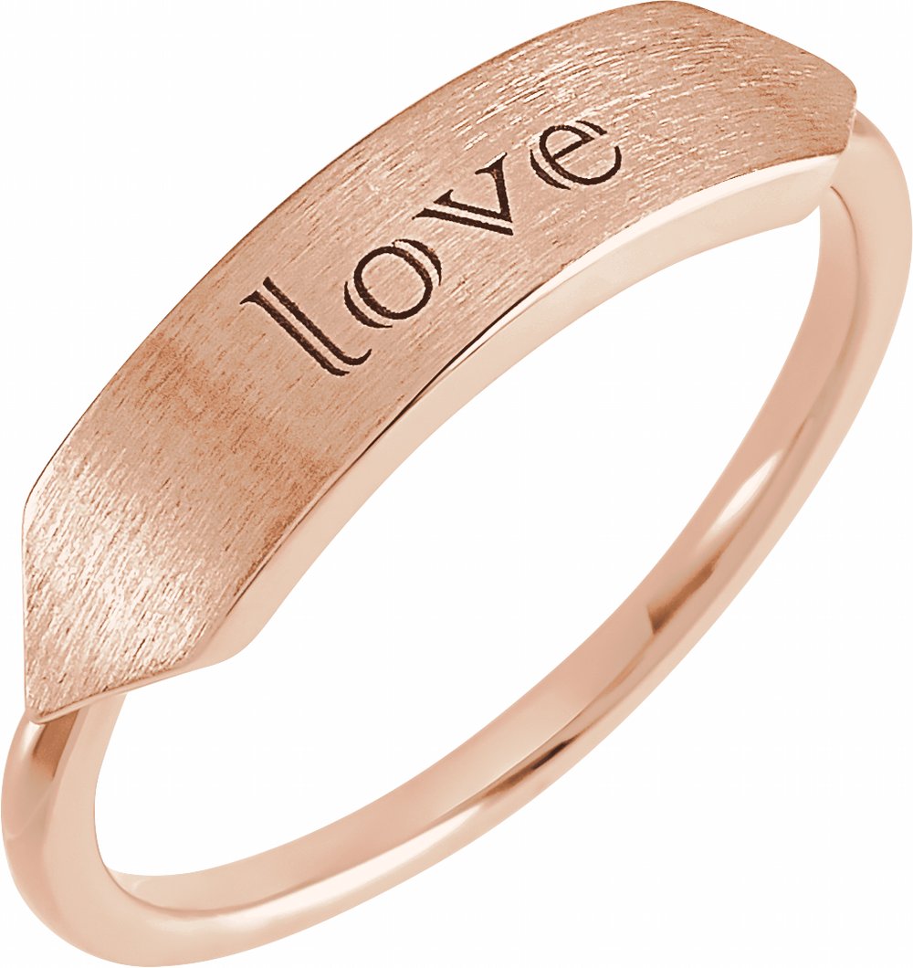 14K Rose Gold 19.7x5 mm Geometric Signet Ring