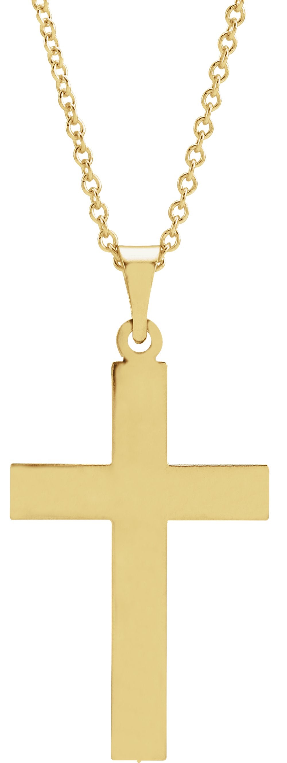 14K Yellow Gold 29.4x13.8 mm Cross 18" Necklace