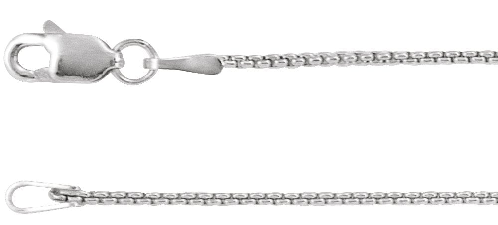 Sterling Silver 1 mm Rounded Box 24" Chain