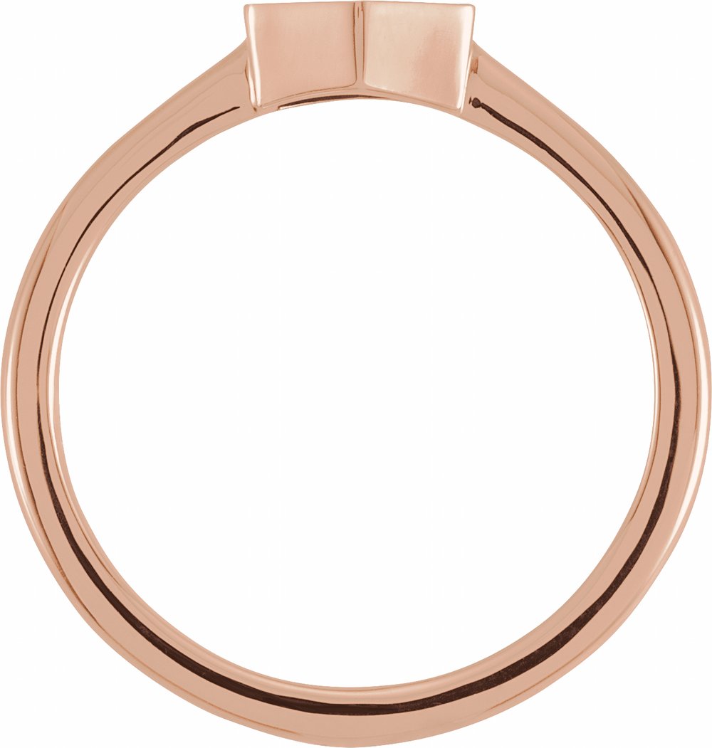14K Rose 9.5x8 mm Geometric Signet Ring