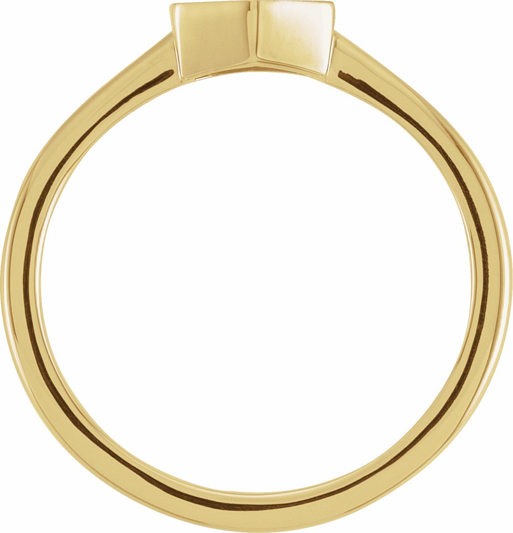 14K Yellow 9.5x8 mm Geometric Signet Ring