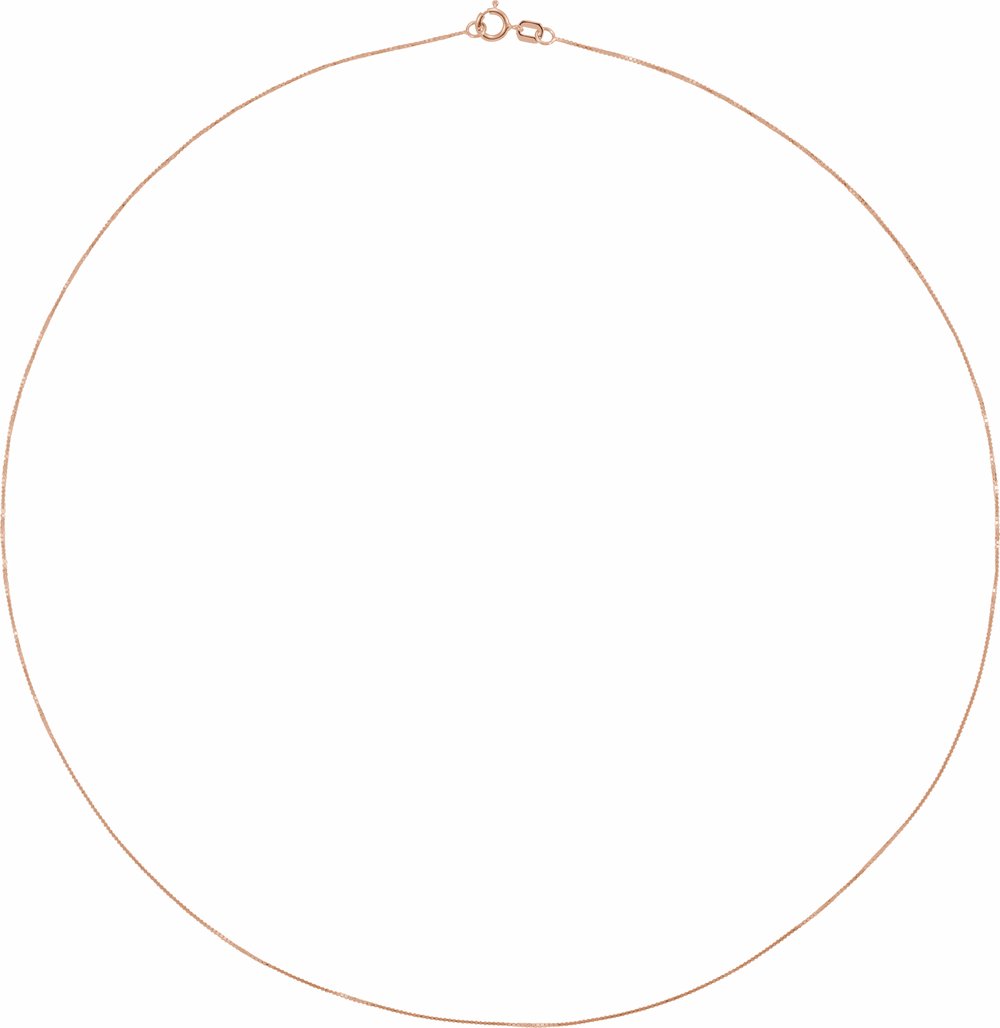 14K Rose Gold .55 mm Box 16" Chain