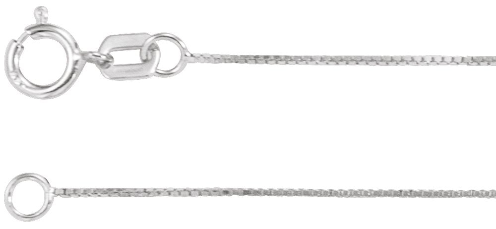 14K White Gold .55 mm Box 24" Chain