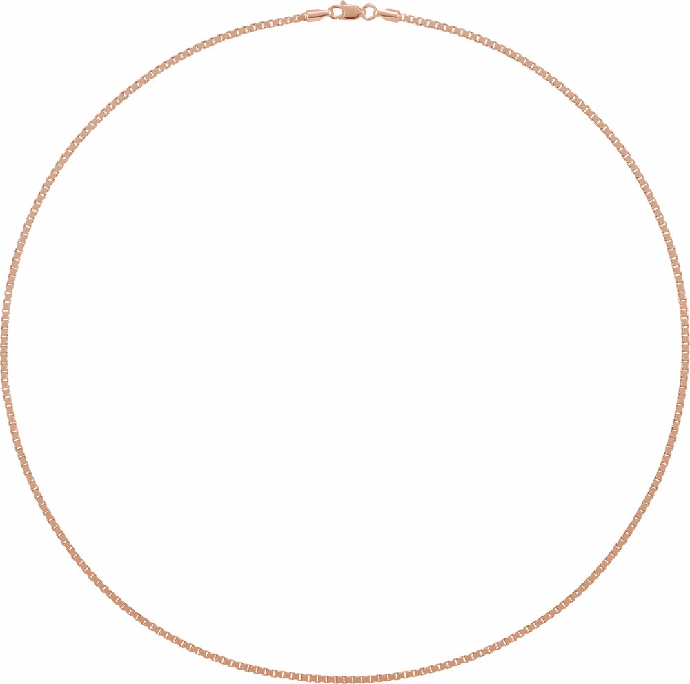 14K Rose 1.82 mm Box 18" Chain