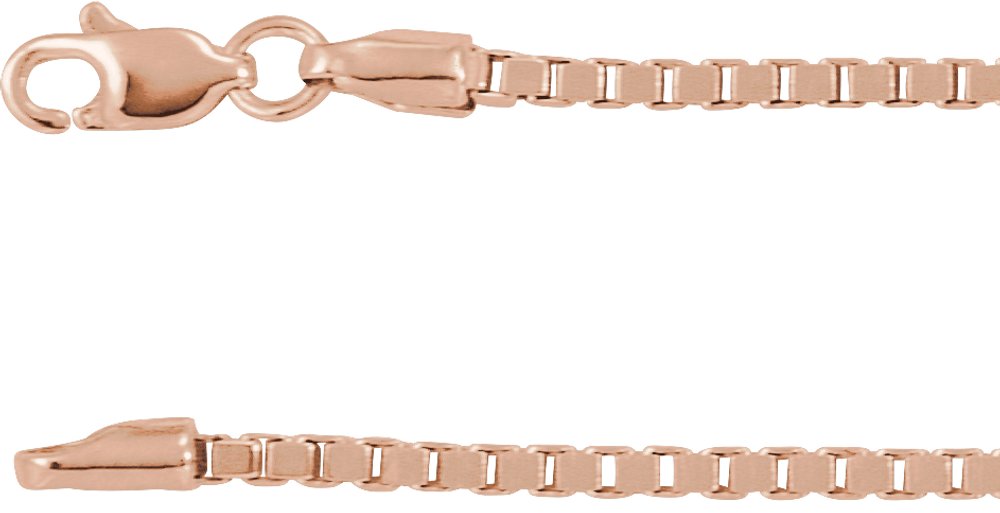 14K Rose Gold 1.82 mm Box 18" Chain