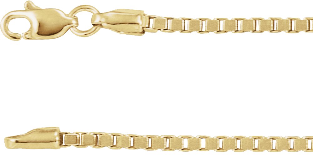 14K Yellow 1.82 mm Box 7" Chain