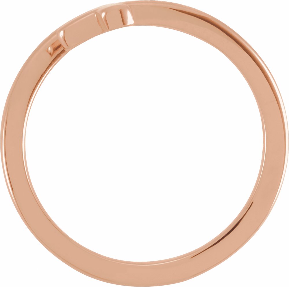 14K Rose Gold Engravable Sideways Cross Ring