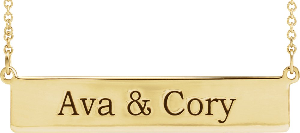 14K Yellow Gold Be Posh® Engravable Bar 19 1/2" Necklace