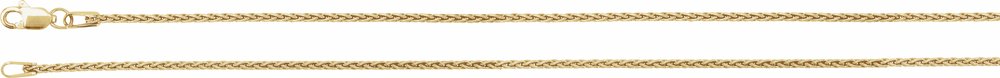 14K Yellow Gold 1.25 mm Wheat 20" Chain