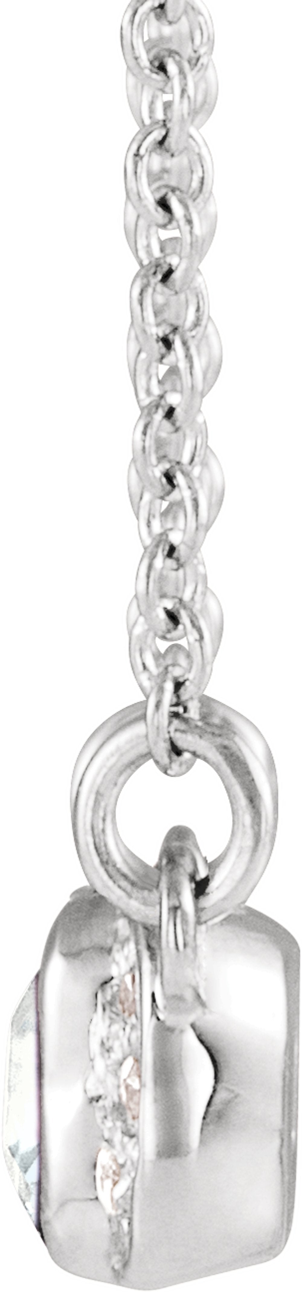 14K White 1/2 CTW Natural Diamond Bar 16" Necklace