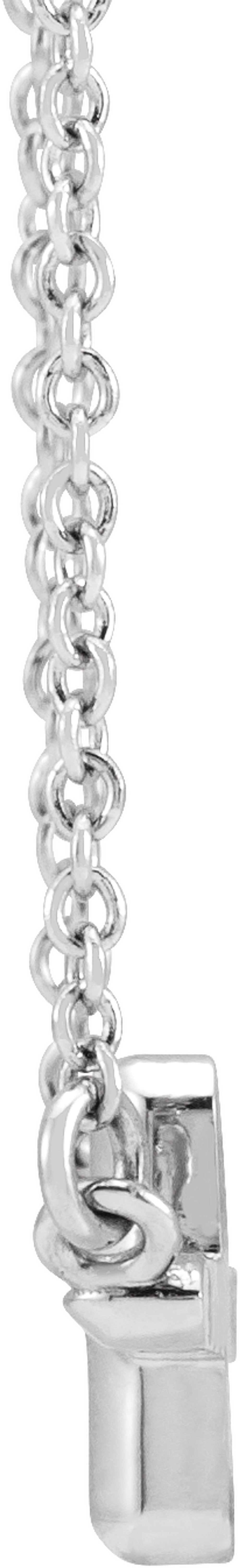 Sterling Silver Sideways Cross 18" Necklace