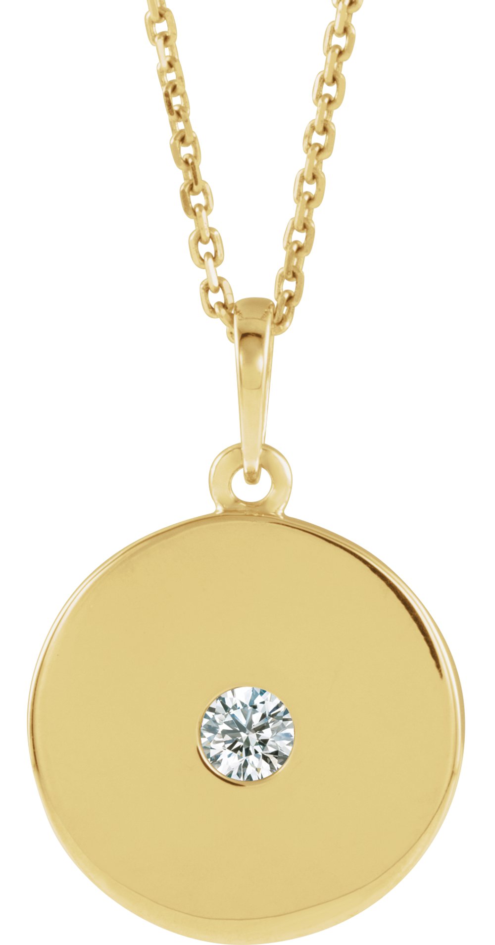 14K Yellow Gold 1/10 CTW Natural Diamond Disc 16-18" Necklace