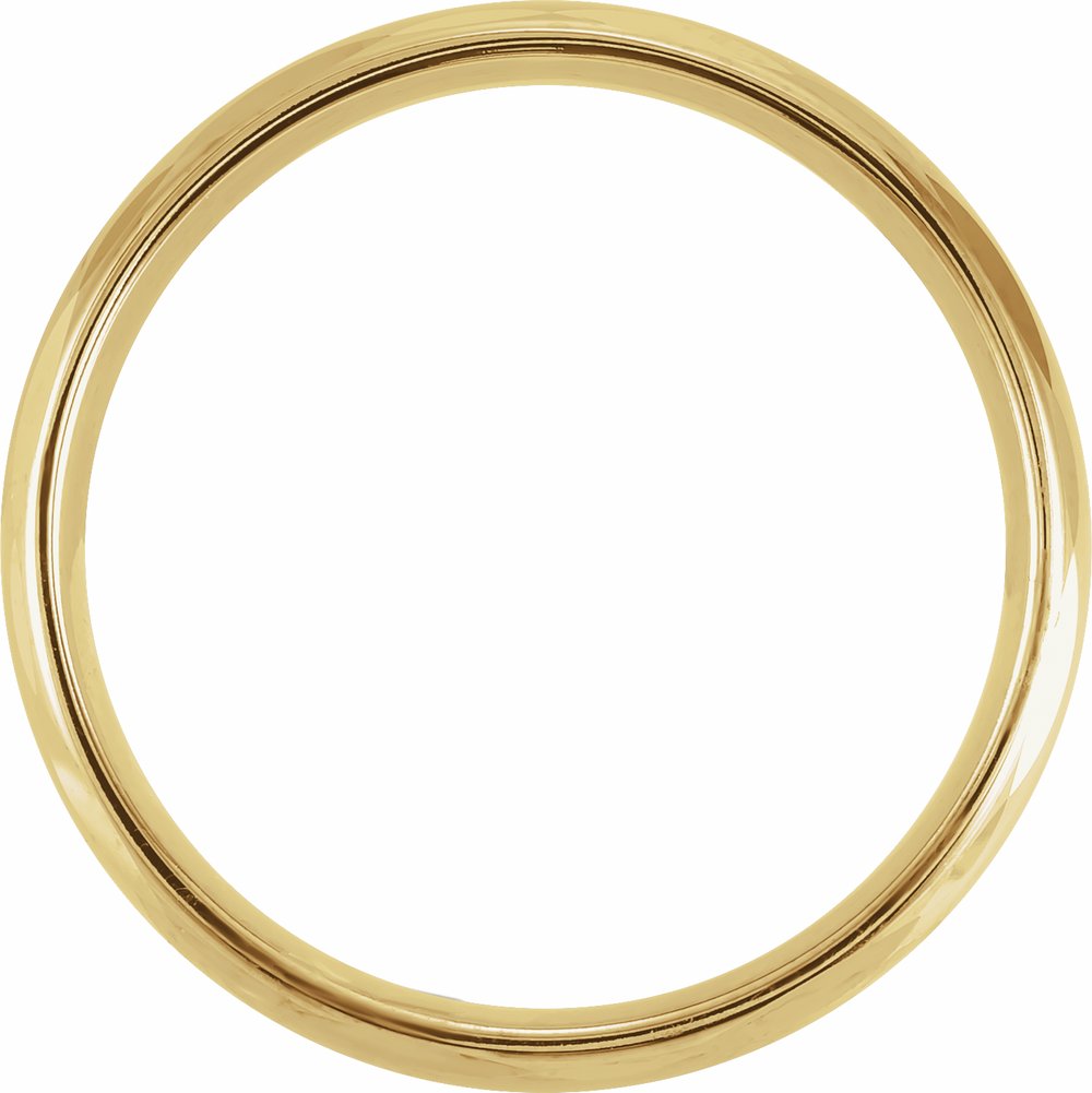 14K Yellow Gold 7 mm Scalloped Edge Comfort-Fit Half Round Band Size 13.5